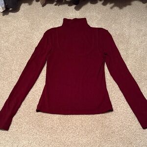 Elegant Burgundy Turtleneck Top